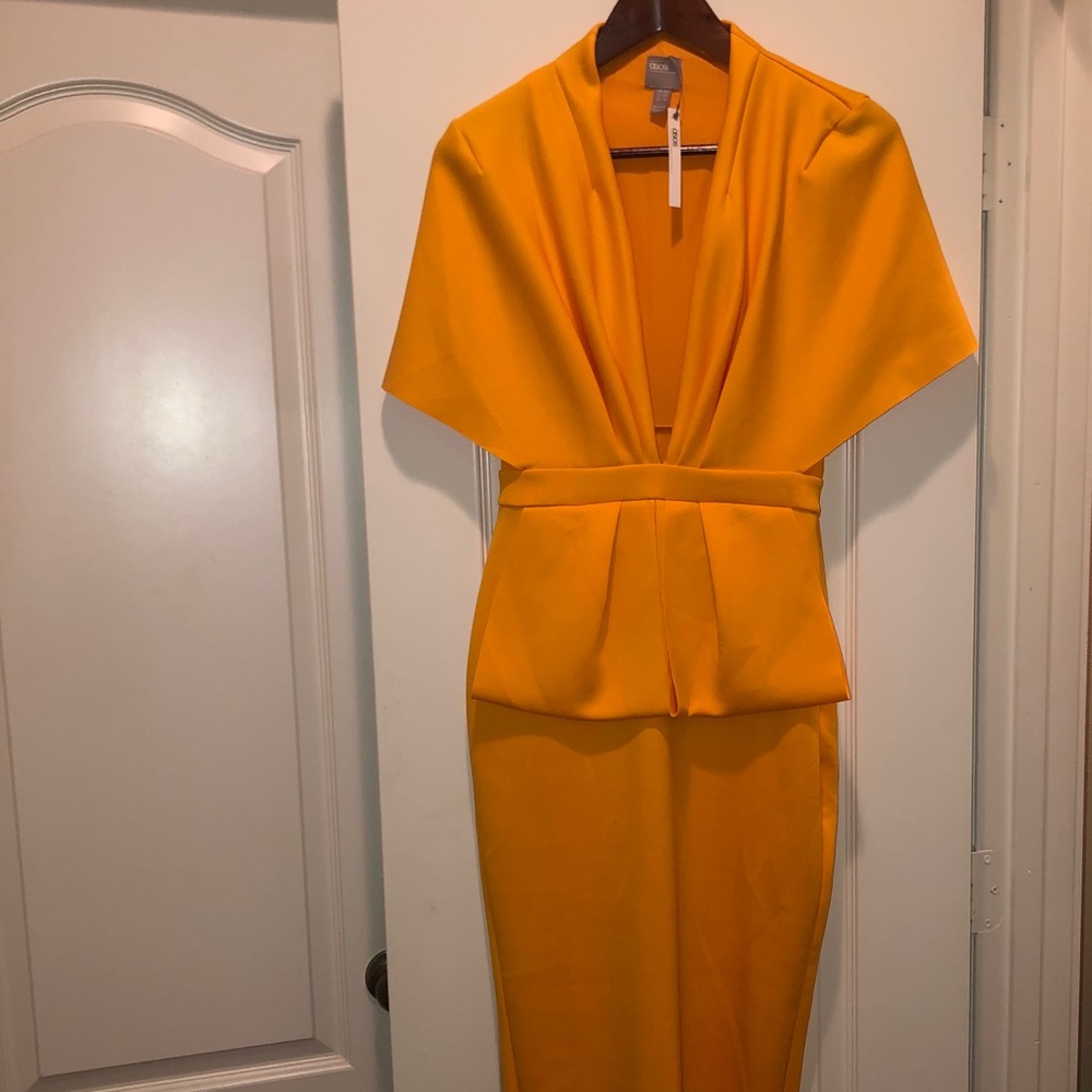 Asos Yellow kimono midi dress- size US 6